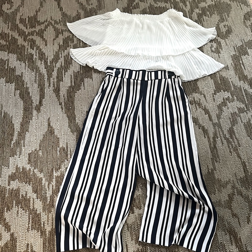 Zara pleated top and pants